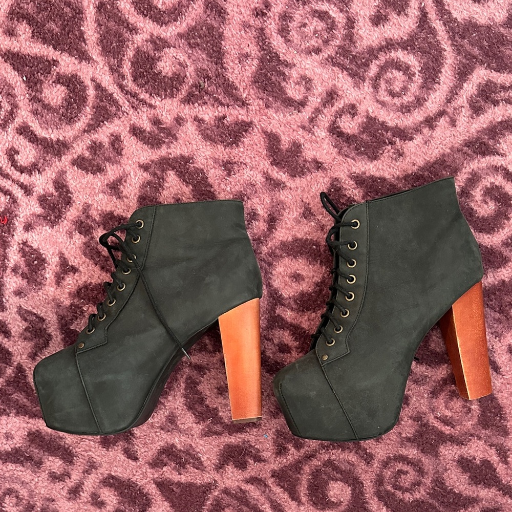 Indie Sleaze Jeffrey Campbell Black Lita Platform Booties